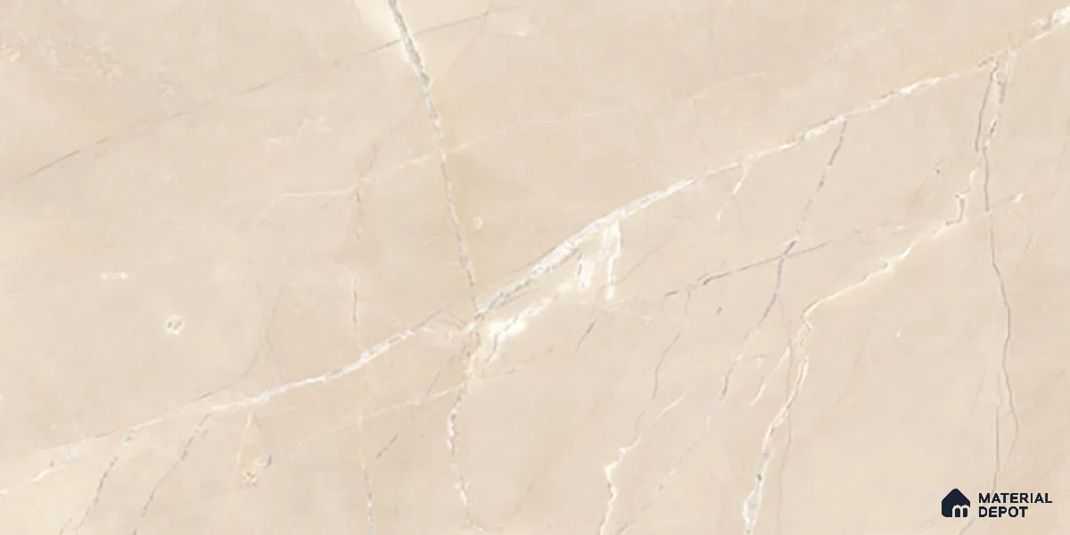 Marble Wall Tile TL 06655 Etania Crema 2 ft x 1 ft Ceramic Glossy Finish - 8 mm | Suitable for Living Room, Kitchen & Bathroom (Sample)