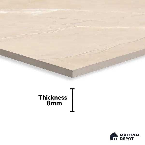 Marble Wall Tile TL 06655 Etania Crema 2 ft x 1 ft Ceramic Glossy Finish - 8 mm | Suitable for Living Room, Kitchen & Bathroom (Sample)