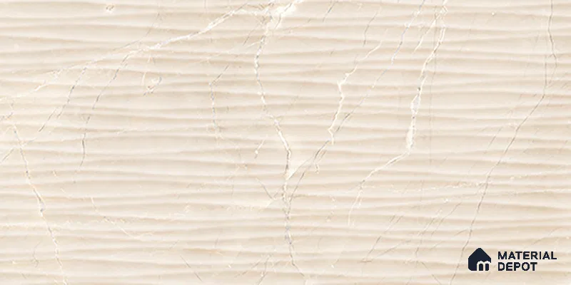 Highlighter Wall Tile TL 06655 C Etania Crema Waves 2 ft x 1 ft Ceramic Glossy Finish - 8 mm | Suitable for Living Room, Kitchen & Bathroom (Sample)