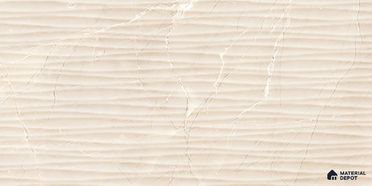 Highlighter Wall Tile TL 06655 C Etania Crema Waves 2 ft x 1 ft Ceramic Glossy Finish - 8 mm | Suitable for Living Room, Kitchen & Bathroom (Sample)