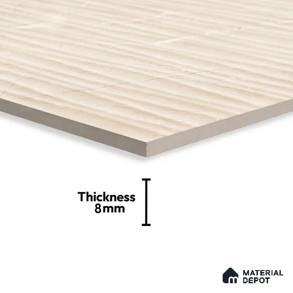 Highlighter Wall Tile TL 06655 C Etania Crema Waves 2 ft x 1 ft Ceramic Glossy Finish - 8 mm | Suitable for Living Room, Kitchen & Bathroom (Sample)