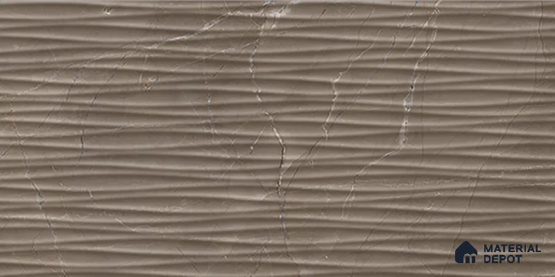 Highlighter Wall Tile TL 06655 D Etania Coffee Waves 2 ft x 1 ft Ceramic Glossy Finish - 8 mm | Suitable for Living Room, Kitchen & Bathroom (Sample)