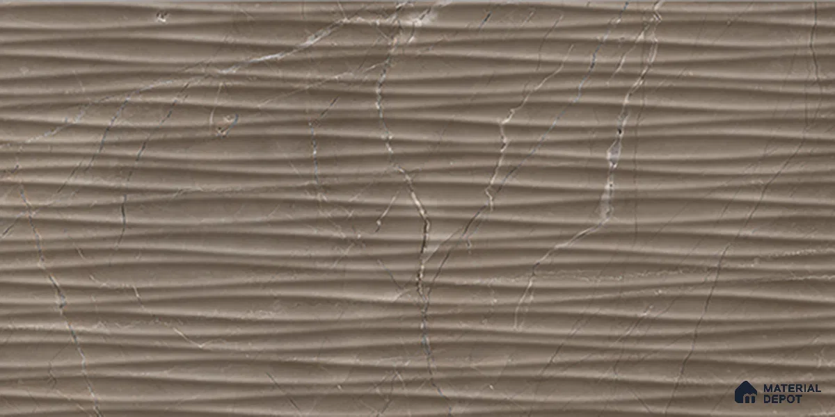 Highlighter Wall Tile TL 06655 D Etania Coffee Waves 2 ft x 1 ft Ceramic Glossy Finish - 8 mm | Suitable for Living Room, Kitchen & Bathroom (Sample)