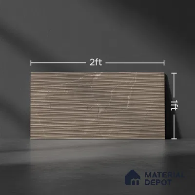 Highlighter Wall Tile TL 06655 D Etania Coffee Waves 2 ft x 1 ft Ceramic Glossy Finish - 8 mm | Suitable for Living Room, Kitchen & Bathroom (Sample)