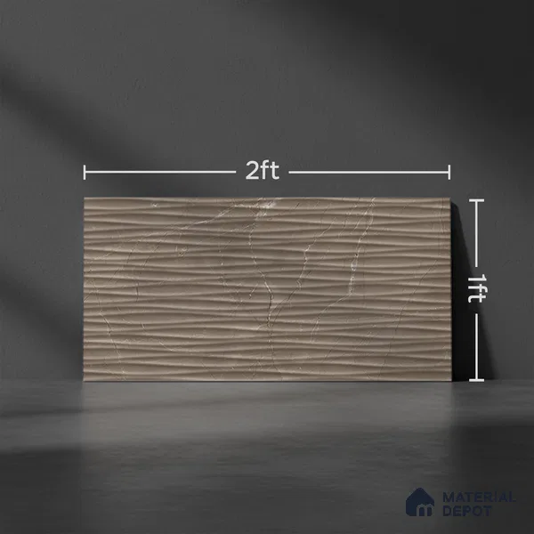 Highlighter Wall Tile TL 06655 D Etania Coffee Waves 2 ft x 1 ft Ceramic Glossy Finish - 8 mm | Suitable for Living Room, Kitchen & Bathroom (Sample)