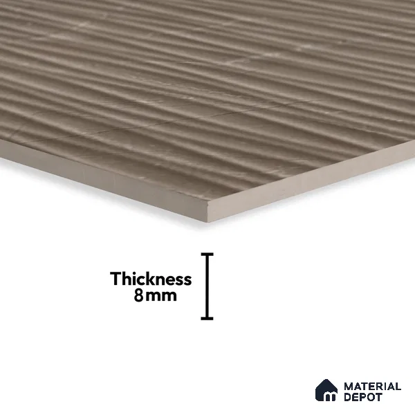 Highlighter Wall Tile TL 06655 D Etania Coffee Waves 2 ft x 1 ft Ceramic Glossy Finish - 8 mm | Suitable for Living Room, Kitchen & Bathroom (Sample)