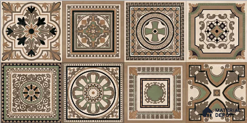 Highlighter Wall Tile TL 06655 E Etania Coffee Decor 03 2 ft x 1 ft Ceramic Glossy Finish - 8 mm | Suitable for Living Room, Kitchen & Bathroom
