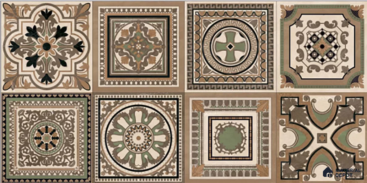 Highlighter Wall Tile TL 06655 E Etania Coffee Decor 03 2 ft x 1 ft Ceramic Glossy Finish - 8 mm | Suitable for Living Room, Kitchen & Bathroom