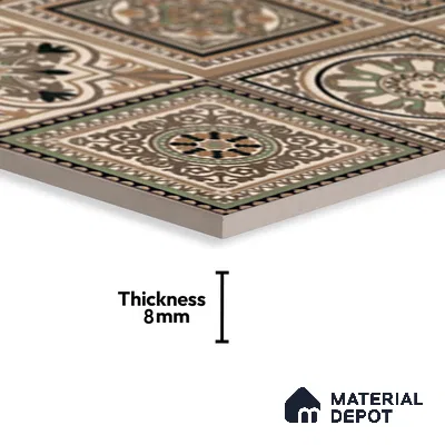 Highlighter Wall Tile TL 06655 E Etania Coffee Decor 03 2 ft x 1 ft Ceramic Glossy Finish - 8 mm | Suitable for Living Room, Kitchen & Bathroom
