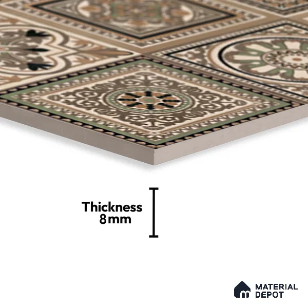 Highlighter Wall Tile TL 06655 E Etania Coffee Decor 03 2 ft x 1 ft Ceramic Glossy Finish - 8 mm | Suitable for Living Room, Kitchen & Bathroom
