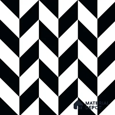 Moroccan Wall & Floor Tile TL 01439 Black & Polar White 2 ft x 2 ft Matte Finish Vitrified Tile - 9 mm | Suitable For Kitchen, Bathroom, Dining Area | Please Expect a Slight Variation of Pattern