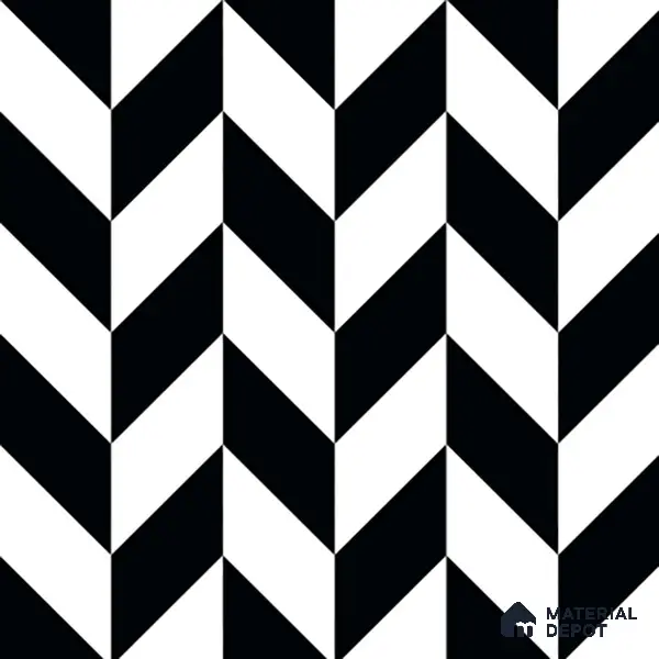 Moroccan Wall & Floor Tile TL 01439 Black & Polar White 2 ft x 2 ft Matte Finish Vitrified Tile - 9 mm | Suitable For Kitchen, Bathroom, Dining Area | Please Expect a Slight Variation of Pattern