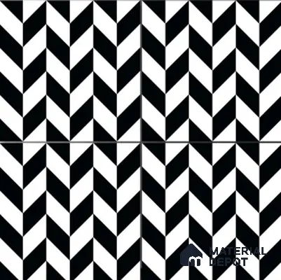 Moroccan Wall & Floor Tile TL 01439 Black & Polar White 2 ft x 2 ft Matte Finish Vitrified Tile - 9 mm | Suitable For Kitchen, Bathroom, Dining Area | Please Expect a Slight Variation of Pattern
