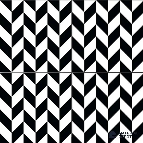 Moroccan Wall & Floor Tile TL 01439 Black & Polar White 2 ft x 2 ft Matte Finish Vitrified Tile - 9 mm | Suitable For Kitchen, Bathroom, Dining Area | Please Expect a Slight Variation of Pattern