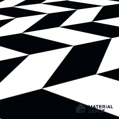 Moroccan Wall & Floor Tile TL 01439 Black & Polar White 2 ft x 2 ft Matte Finish Vitrified Tile - 9 mm | Suitable For Kitchen, Bathroom, Dining Area | Please Expect a Slight Variation of Pattern
