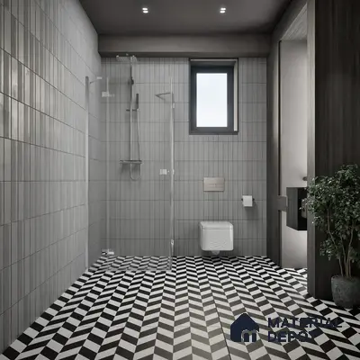 Moroccan Wall & Floor Tile TL 01439 Black & Polar White 2 ft x 2 ft Matte Finish Vitrified Tile - 9 mm | Suitable For Kitchen, Bathroom, Dining Area | Please Expect a Slight Variation of Pattern