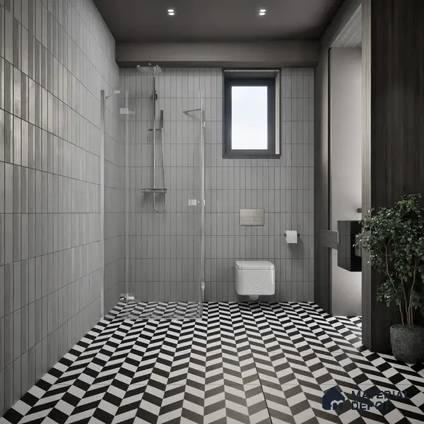 Moroccan Wall & Floor Tile TL 01439 Black & Polar White 2 ft x 2 ft Matte Finish Vitrified Tile - 9 mm | Suitable For Kitchen, Bathroom, Dining Area | Please Expect a Slight Variation of Pattern