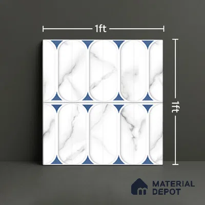 Faux Subway Wall Tile TL 04920 E Estilo Retro Capsule 1 Venatino 1 ft x 1 ft Ceramic Matte Finish - 9 mm | Suitable for Highlighter Walls, Foyer, Bathroom, Kitchen Wall & Backsplashes | Please Expect a Slight Variation of Pattern (Sample)