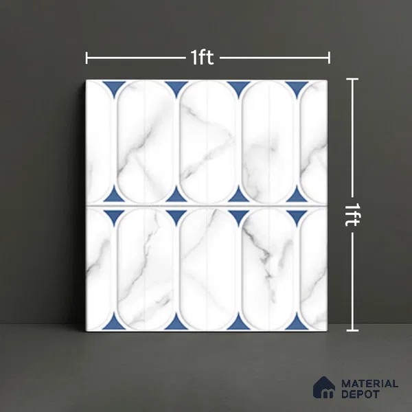 Faux Subway Wall Tile TL 04920 E Estilo Retro Capsule 1 Venatino 1 ft x 1 ft Ceramic Matte Finish - 9 mm | Suitable for Highlighter Walls, Foyer, Bathroom, Kitchen Wall & Backsplashes | Please Expect a Slight Variation of Pattern (Sample)