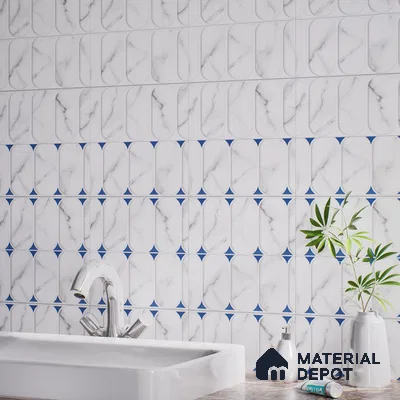 Faux Subway Wall Tile TL 04920 E Estilo Retro Capsule 1 Venatino 1 ft x 1 ft Ceramic Matte Finish - 9 mm | Suitable for Highlighter Walls, Foyer, Bathroom, Kitchen Wall & Backsplashes | Please Expect a Slight Variation of Pattern (Sample)