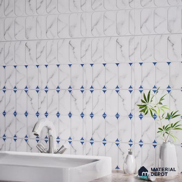 Faux Subway Wall Tile TL 04920 E Estilo Retro Capsule 1 Venatino 1 ft x 1 ft Ceramic Matte Finish - 9 mm | Suitable for Highlighter Walls, Foyer, Bathroom, Kitchen Wall & Backsplashes | Please Expect a Slight Variation of Pattern (Sample)