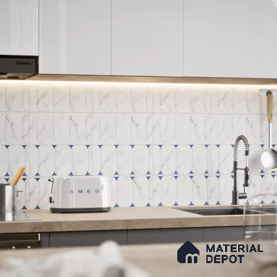 Faux Subway Wall Tile TL 04920 E Estilo Retro Capsule 1 Venatino 1 ft x 1 ft Ceramic Matte Finish - 9 mm | Suitable for Highlighter Walls, Foyer, Bathroom, Kitchen Wall & Backsplashes | Please Expect a Slight Variation of Pattern (Sample)