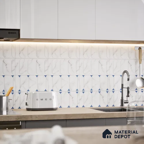 Faux Subway Wall Tile TL 04920 E Estilo Retro Capsule 1 Venatino 1 ft x 1 ft Ceramic Matte Finish - 9 mm | Suitable for Highlighter Walls, Foyer, Bathroom, Kitchen Wall & Backsplashes | Please Expect a Slight Variation of Pattern