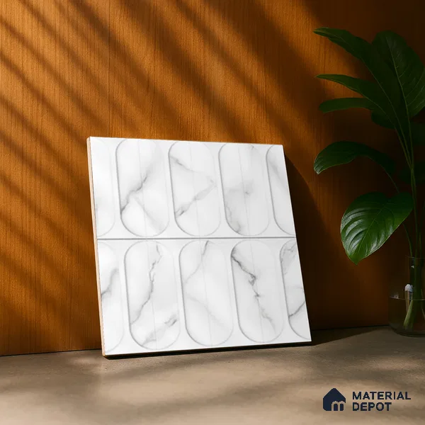 Faux Subway Wall Tile TL 04920 F Estilo Retro Plain Venatino 1 ft x 1 ft Ceramic Matte Finish - 9 mm | Suitable for Highlighter Walls, Foyer, Bathroom, Kitchen Wall & Backsplashes | Please Expect a Slight Variation of Pattern (Sample)