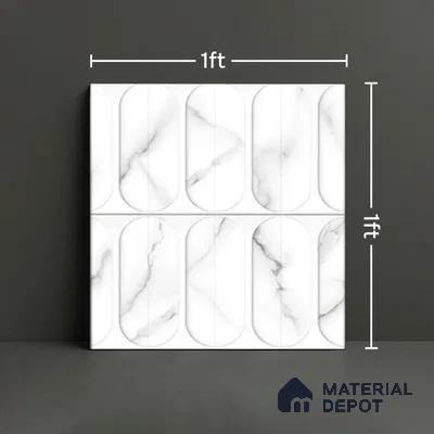 Faux Subway Wall Tile TL 04920 F Estilo Retro Plain Venatino 1 ft x 1 ft Ceramic Matte Finish - 9 mm | Suitable for Highlighter Walls, Foyer, Bathroom, Kitchen Wall & Backsplashes | Please Expect a Slight Variation of Pattern (Sample)
