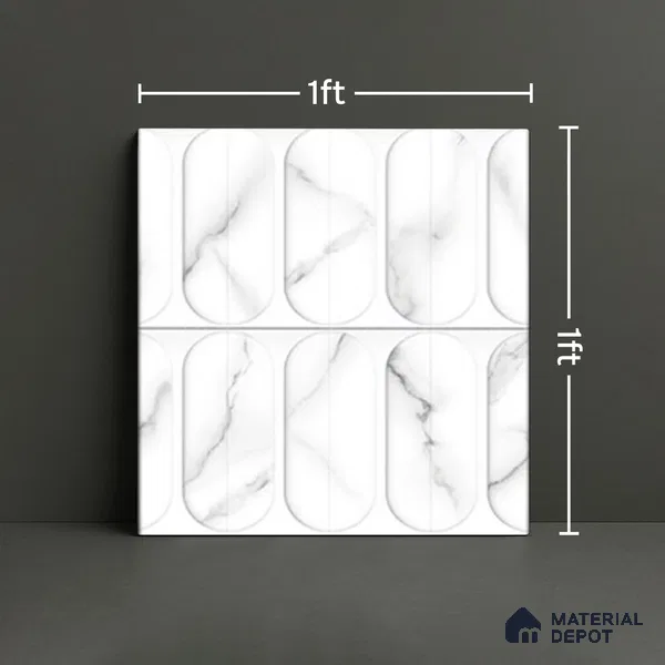 Faux Subway Wall Tile TL 04920 F Estilo Retro Plain Venatino 1 ft x 1 ft Ceramic Matte Finish - 9 mm | Suitable for Highlighter Walls, Foyer, Bathroom, Kitchen Wall & Backsplashes | Please Expect a Slight Variation of Pattern (Sample)