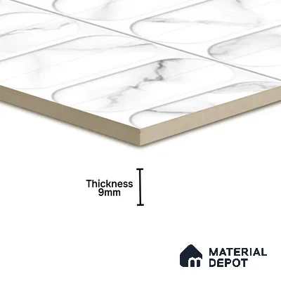 Faux Subway Wall Tile TL 04920 F Estilo Retro Plain Venatino 1 ft x 1 ft Ceramic Matte Finish - 9 mm | Suitable for Highlighter Walls, Foyer, Bathroom, Kitchen Wall & Backsplashes | Please Expect a Slight Variation of Pattern (Sample)