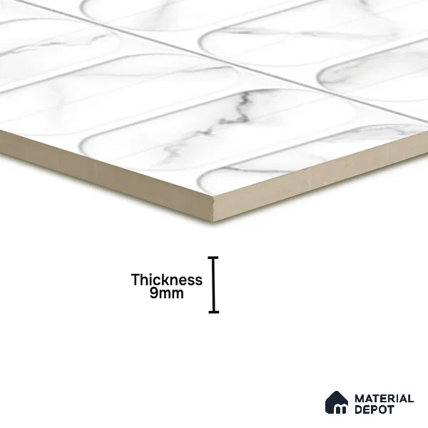 Faux Subway Wall Tile TL 04920 F Estilo Retro Plain Venatino 1 ft x 1 ft Ceramic Matte Finish - 9 mm | Suitable for Highlighter Walls, Foyer, Bathroom, Kitchen Wall & Backsplashes | Please Expect a Slight Variation of Pattern (Sample)