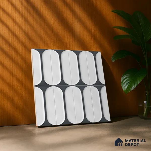 Faux Subway Wall Tile TL 04920 G Estilo Retro Capsule 1 Urban Charcoal 1 ft x 1 ft Ceramic Matte Finish - 9 mm | Suitable for Highlighter Walls, Foyer, Bathroom, Kitchen Wall & Backsplashes | Please Expect a Slight Variation of Pattern