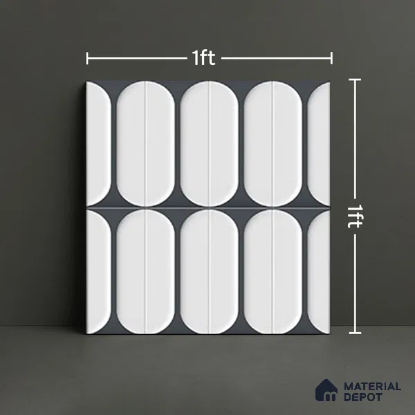 Faux Subway Wall Tile TL 04920 G Estilo Retro Capsule 1 Urban Charcoal 1 ft x 1 ft Ceramic Matte Finish - 9 mm | Suitable for Highlighter Walls, Foyer, Bathroom, Kitchen Wall & Backsplashes | Please Expect a Slight Variation of Pattern