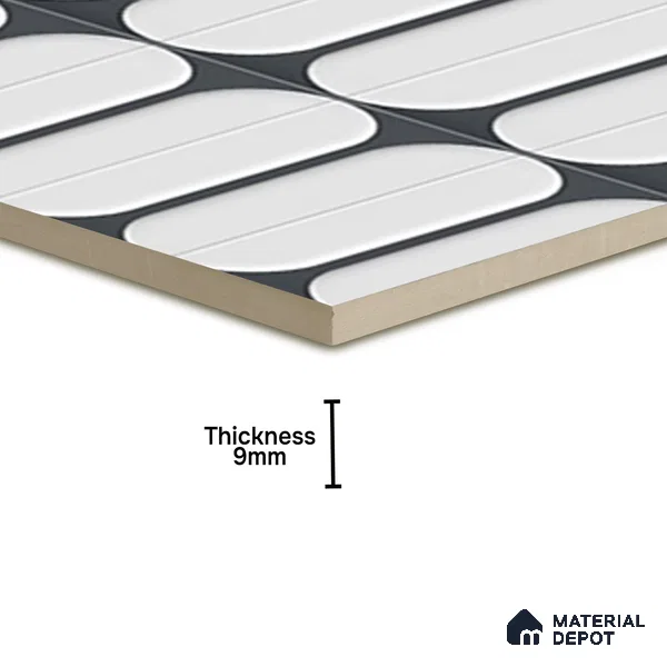 Faux Subway Wall Tile TL 04920 G Estilo Retro Capsule 1 Urban Charcoal 1 ft x 1 ft Ceramic Matte Finish - 9 mm | Suitable for Highlighter Walls, Foyer, Bathroom, Kitchen Wall & Backsplashes | Please Expect a Slight Variation of Pattern