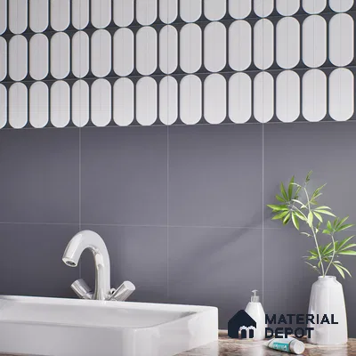 Faux Subway Wall Tile TL 04920 G Estilo Retro Capsule 1 Urban Charcoal 1 ft x 1 ft Ceramic Matte Finish - 9 mm | Suitable for Highlighter Walls, Foyer, Bathroom, Kitchen Wall & Backsplashes | Please Expect a Slight Variation of Pattern
