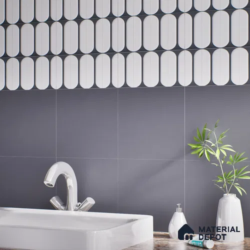 Faux Subway Wall Tile TL 04920 G Estilo Retro Capsule 1 Urban Charcoal 1 ft x 1 ft Ceramic Matte Finish - 9 mm | Suitable for Highlighter Walls, Foyer, Bathroom, Kitchen Wall & Backsplashes | Please Expect a Slight Variation of Pattern