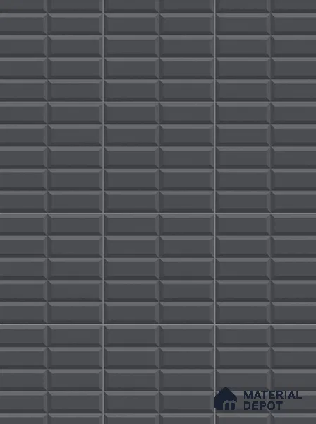 Faux Subway Wall Tile TL 04920 J Estilo Retro Brick Urban Charcoal 1 ft x 1 ft Ceramic Matte Finish - 9 mm | Suitable for Highlighter Walls, Foyer, Bathroom, Kitchen Wall & Backsplashes | Please Expect a Slight Variation of Pattern (Sample)