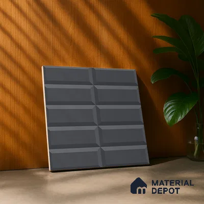 Faux Subway Wall Tile TL 04920 J Estilo Retro Brick Urban Charcoal 1 ft x 1 ft Ceramic Matte Finish - 9 mm | Suitable for Highlighter Walls, Foyer, Bathroom, Kitchen Wall & Backsplashes | Please Expect a Slight Variation of Pattern (Sample)