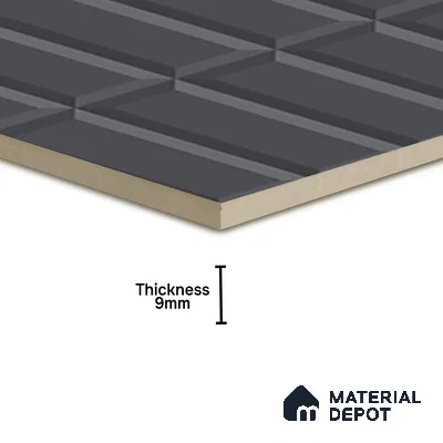 Faux Subway Wall Tile TL 04920 J Estilo Retro Brick Urban Charcoal 1 ft x 1 ft Ceramic Matte Finish - 9 mm | Suitable for Highlighter Walls, Foyer, Bathroom, Kitchen Wall & Backsplashes | Please Expect a Slight Variation of Pattern (Sample)