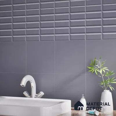 Faux Subway Wall Tile TL 04920 J Estilo Retro Brick Urban Charcoal 1 ft x 1 ft Ceramic Matte Finish - 9 mm | Suitable for Highlighter Walls, Foyer, Bathroom, Kitchen Wall & Backsplashes | Please Expect a Slight Variation of Pattern (Sample)