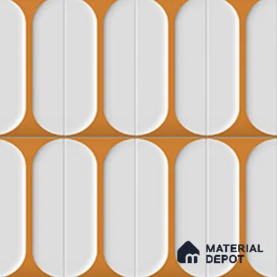 Faux Subway Wall Tile TL 04920 K Estilo Retro Capsule 1 Orange Ornato 1 ft x 1 ft Ceramic Matte Finish - 9 mm | Suitable for Highlighter Walls, Foyer, Bathroom, Kitchen Wall & Backsplashes | Please Expect a Slight Variation of Pattern (Sample)
