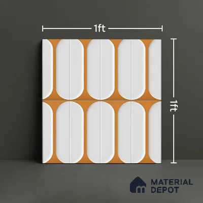 Faux Subway Wall Tile TL 04920 K Estilo Retro Capsule 1 Orange Ornato 1 ft x 1 ft Ceramic Matte Finish - 9 mm | Suitable for Highlighter Walls, Foyer, Bathroom, Kitchen Wall & Backsplashes | Please Expect a Slight Variation of Pattern (Sample)