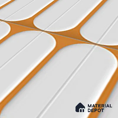 Faux Subway Wall Tile TL 04920 K Estilo Retro Capsule 1 Orange Ornato 1 ft x 1 ft Ceramic Matte Finish - 9 mm | Suitable for Highlighter Walls, Foyer, Bathroom, Kitchen Wall & Backsplashes | Please Expect a Slight Variation of Pattern (Sample)