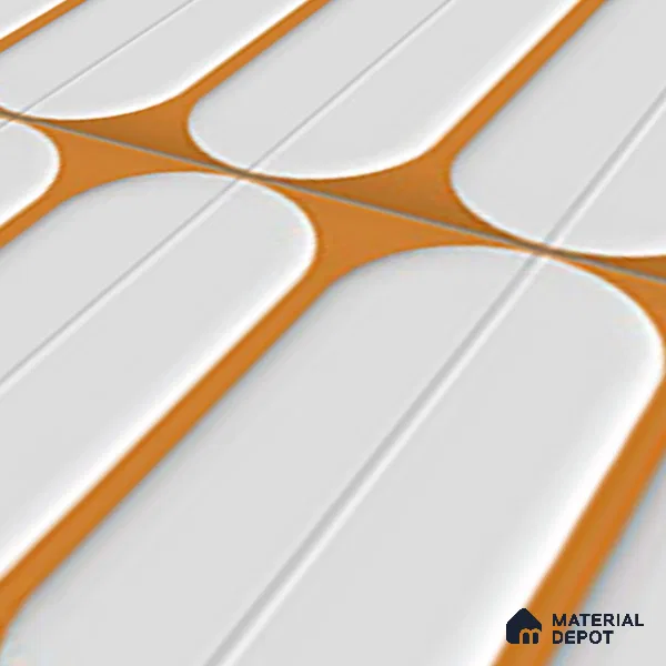 Faux Subway Wall Tile TL 04920 K Estilo Retro Capsule 1 Orange Ornato 1 ft x 1 ft Ceramic Matte Finish - 9 mm | Suitable for Highlighter Walls, Foyer, Bathroom, Kitchen Wall & Backsplashes | Please Expect a Slight Variation of Pattern (Sample)