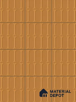 Faux Subway Wall Tile TL 04920 L Estilo Retro Capsule 2 Orange Ornato 1 ft x 1 ft Ceramic Matte Finish - 9 mm | Suitable for Highlighter Walls, Foyer, Bathroom, Kitchen Wall & Backsplashes | Please Expect a Slight Variation of Pattern (Sample)