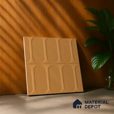 Faux Subway Wall Tile TL 04920 L Estilo Retro Capsule 2 Orange Ornato 1 ft x 1 ft Ceramic Matte Finish - 9 mm | Suitable for Highlighter Walls, Foyer, Bathroom, Kitchen Wall & Backsplashes | Please Expect a Slight Variation of Pattern (Sample)