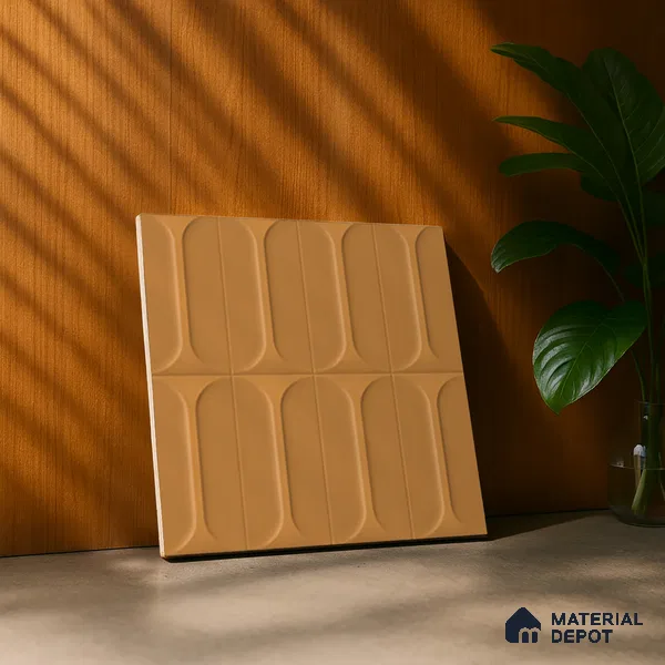 Faux Subway Wall Tile TL 04920 L Estilo Retro Capsule 2 Orange Ornato 1 ft x 1 ft Ceramic Matte Finish - 9 mm | Suitable for Highlighter Walls, Foyer, Bathroom, Kitchen Wall & Backsplashes | Please Expect a Slight Variation of Pattern (Sample)