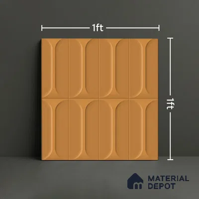 Faux Subway Wall Tile TL 04920 L Estilo Retro Capsule 2 Orange Ornato 1 ft x 1 ft Ceramic Matte Finish - 9 mm | Suitable for Highlighter Walls, Foyer, Bathroom, Kitchen Wall & Backsplashes | Please Expect a Slight Variation of Pattern (Sample)