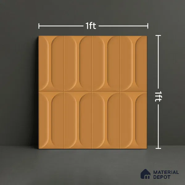 Faux Subway Wall Tile TL 04920 L Estilo Retro Capsule 2 Orange Ornato 1 ft x 1 ft Ceramic Matte Finish - 9 mm | Suitable for Highlighter Walls, Foyer, Bathroom, Kitchen Wall & Backsplashes | Please Expect a Slight Variation of Pattern (Sample)
